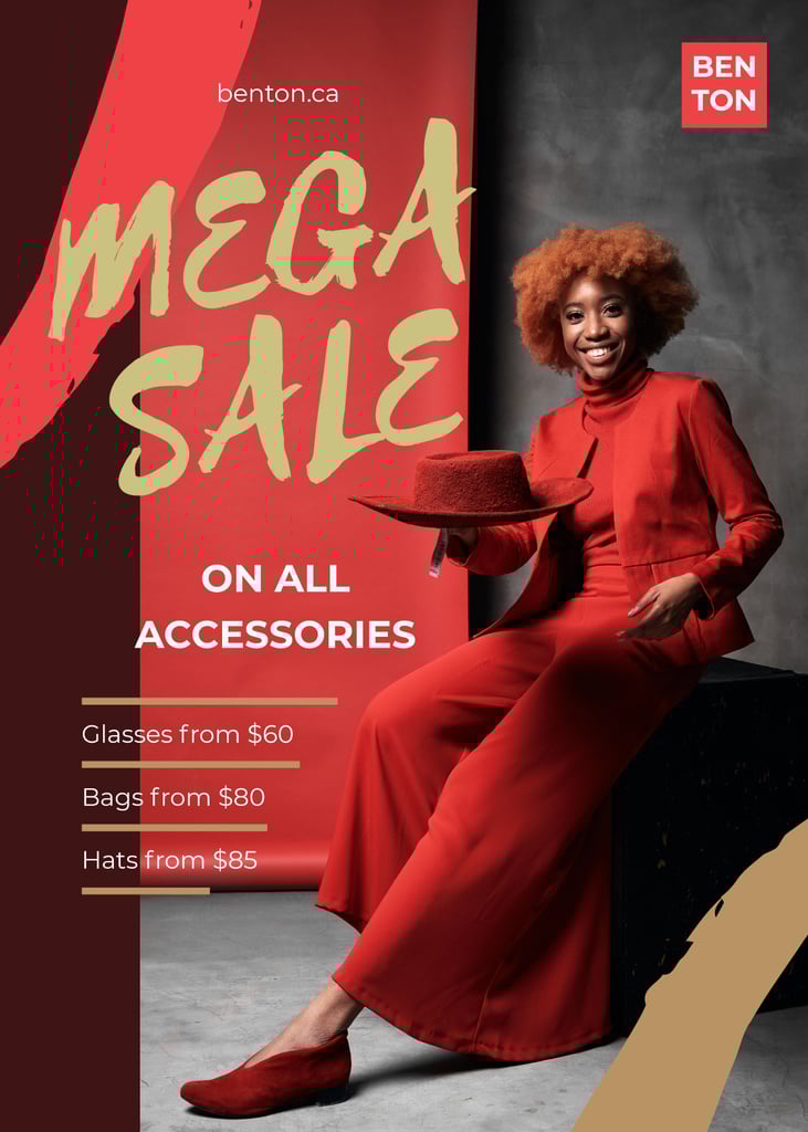 Fashion Ad with Woman Dressed in Red for Flyer — Create a Design Fashion Ad with Woman Dressed in Red for Flyer — Create a Design