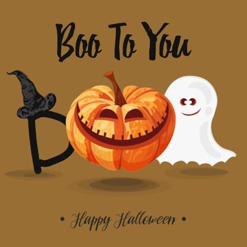 Halloween pumpkin lantern and ghost