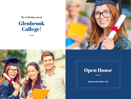 Happy Graduate holding Diploma Presentation Design Template