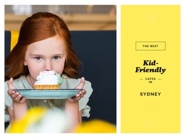 Kids Cafe List with Girl Holding Cupcake on Plate