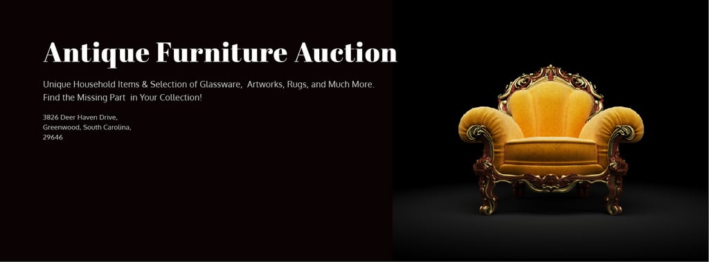 Antique Furniture Auction with Luxury Yellow Armchair — Создать дизайн Antique Furniture Auction with Luxury Yellow Armchair — Создать дизайн
