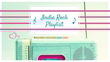 Music Playlist Ad Retro Radio in Mint Color