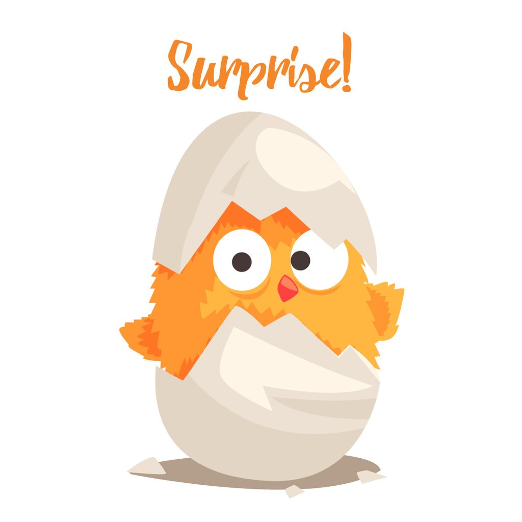Chick hatching from egg — Crear un diseño Chick hatching from egg — Crear un diseño