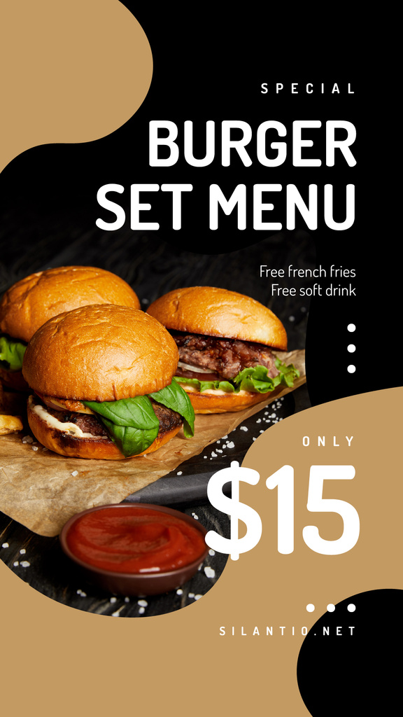 Fast Food Offer with Burger set – Stwórz projekt Fast Food Offer with Burger set – Stwórz projekt