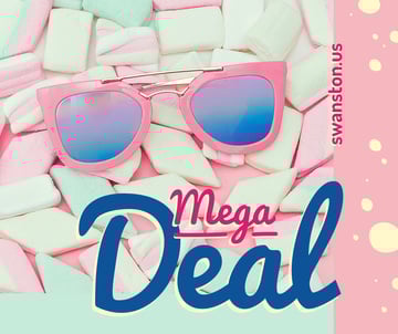 Stylish pink Sunglasses on marshmallows