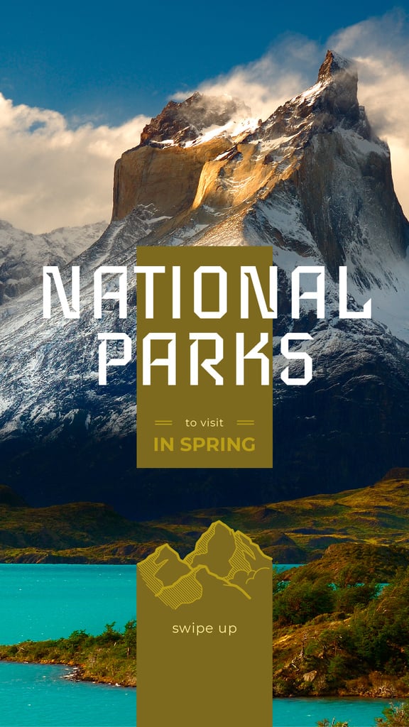 Scenic landscape with snowy mountains — Crear un diseño Scenic landscape with snowy mountains — Crear un diseño