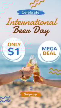 Beer Day Sale People Clinking Bottles at the Beach