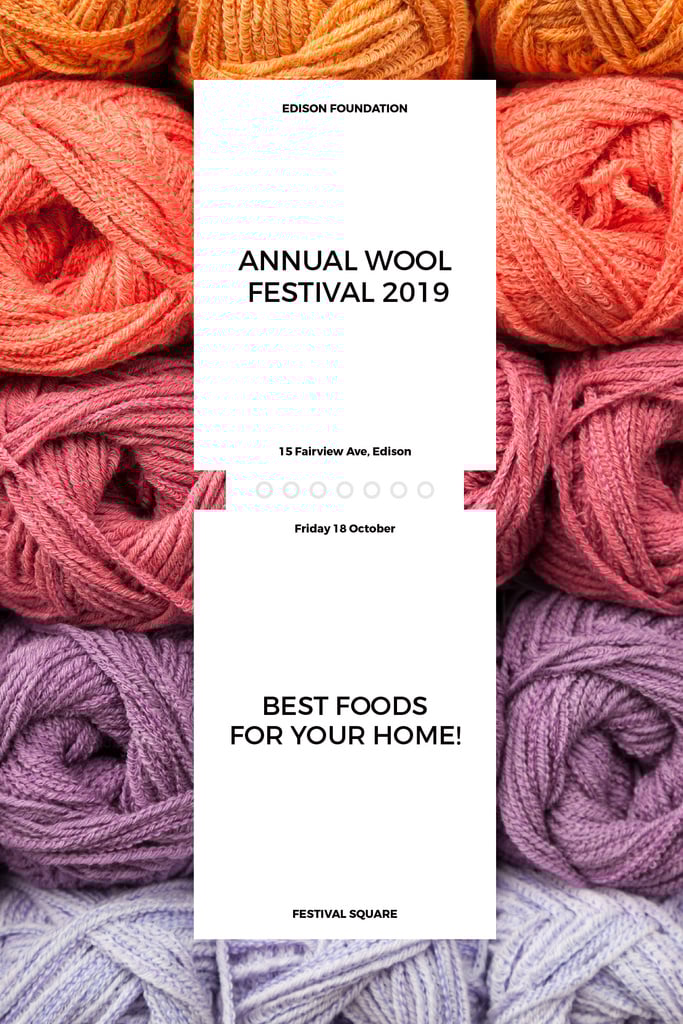 Knitting Festival Invitation Wool Yarn Skeins | Pinterest Template — Créer un visuel Knitting Festival Invitation Wool Yarn Skeins | Pinterest Template — Créer un visuel