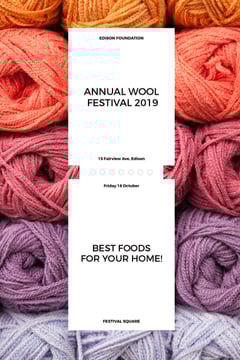 Knitting Festival Invitation Wool Yarn Skeins | Pinterest Template