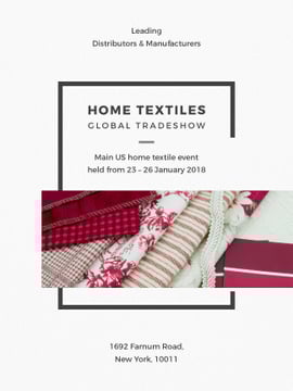 Home Textiles Event Announcement in Red