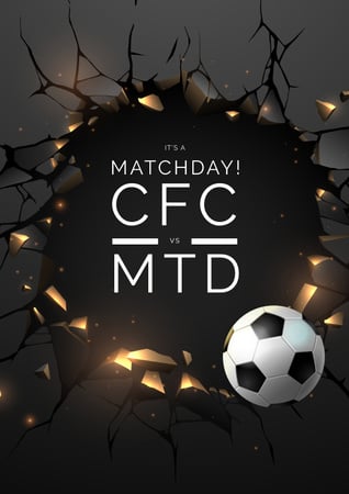 Football Match announcement with Ball Poster Design Template