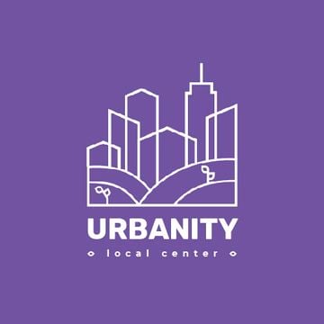Urban Planning Company Building Silhouette in Purple