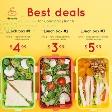 Daily Lunch Deals Boxes with Healthy Food