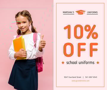 Uniform Offer smiling Schoolgirl with Books