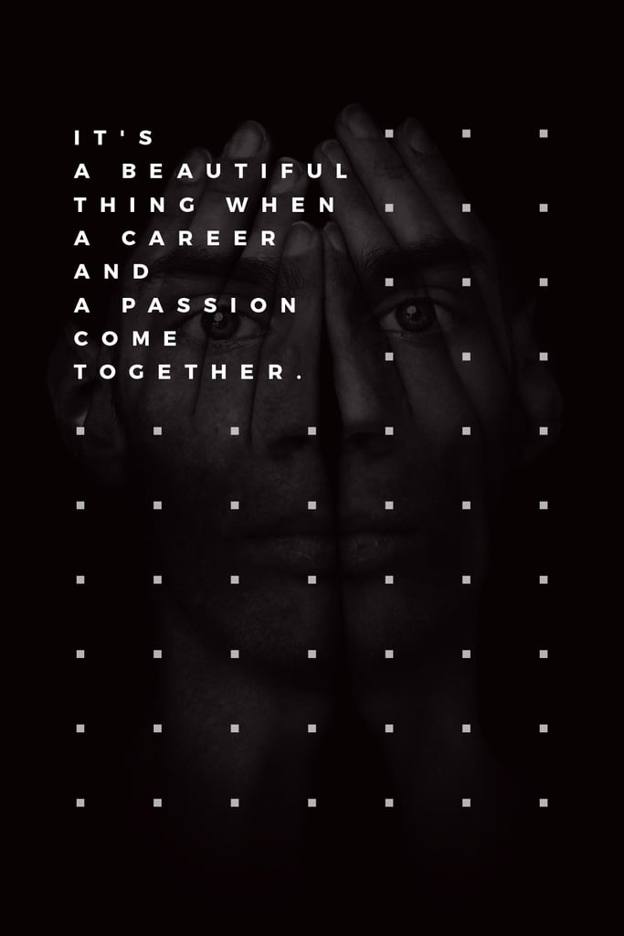 Career inspirational Quote on Man face – Stwórz projekt Career inspirational Quote on Man face – Stwórz projekt