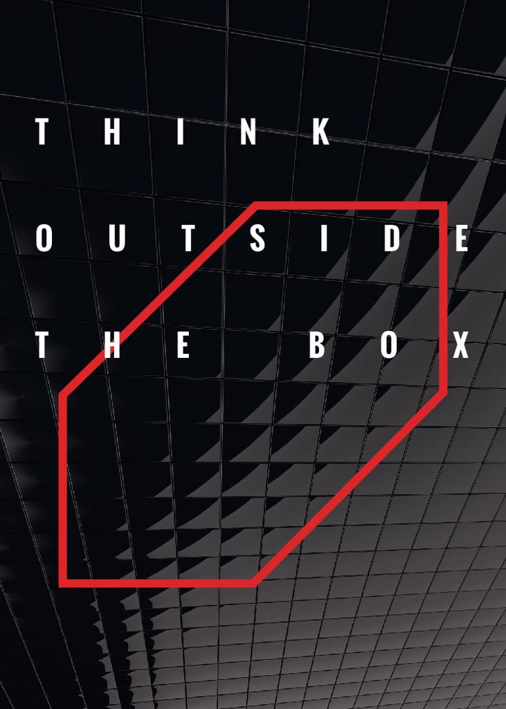 Think outside the box Quote on black tiles — ein Design erstellen Think outside the box Quote on black tiles — ein Design erstellen