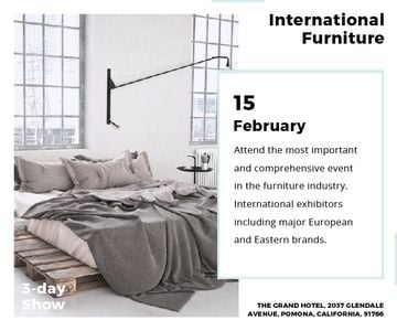 Furniture Store Ad Bedroom in Grey Color