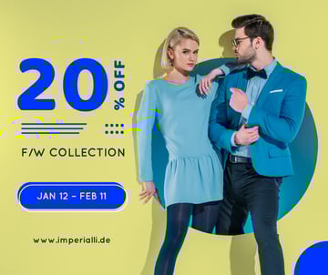 Fashion Ad Couple in Blue Clothes