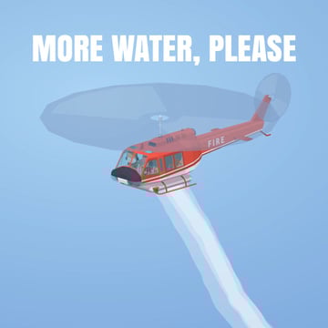 Fire helicopter dropping water