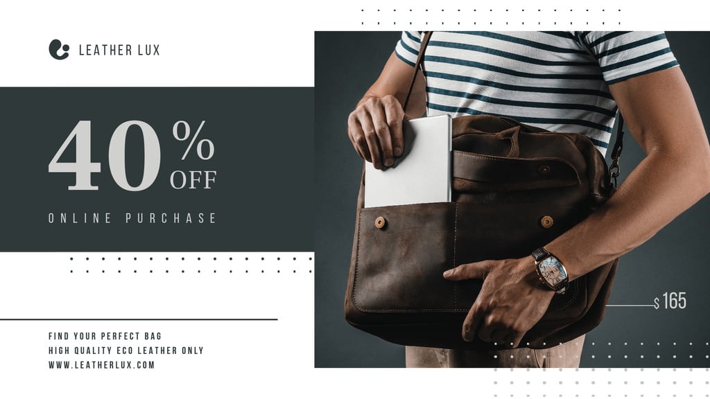 Bag Store Promotion Man Carrying Briefcase — Modelo de projeto Bag Store Promotion Man Carrying Briefcase — Modelo de projeto