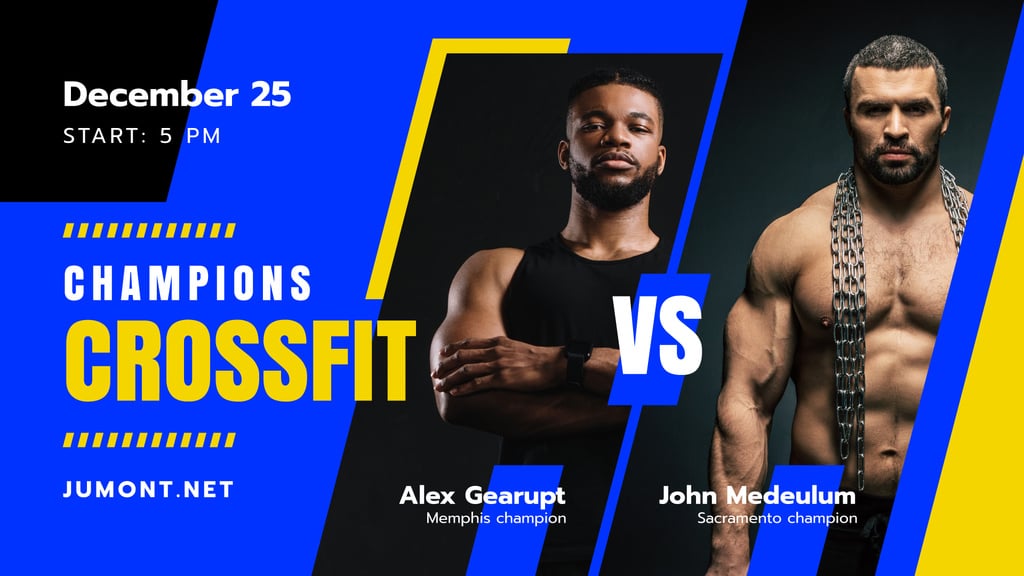 Crossfit Championship announcement with Muscular Sportsmen — ein Design erstellen Crossfit Championship announcement with Muscular Sportsmen — ein Design erstellen
