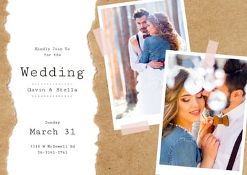 Wedding Invitation Happy Embracing Newlyweds