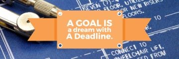 Goal Motivational Quote Blueprints and Compass