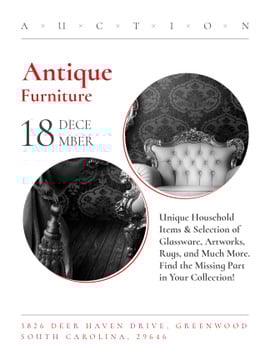 Antique Furniture Auction with armchair