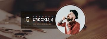 Barbershop Ad with Man shaves his Beard