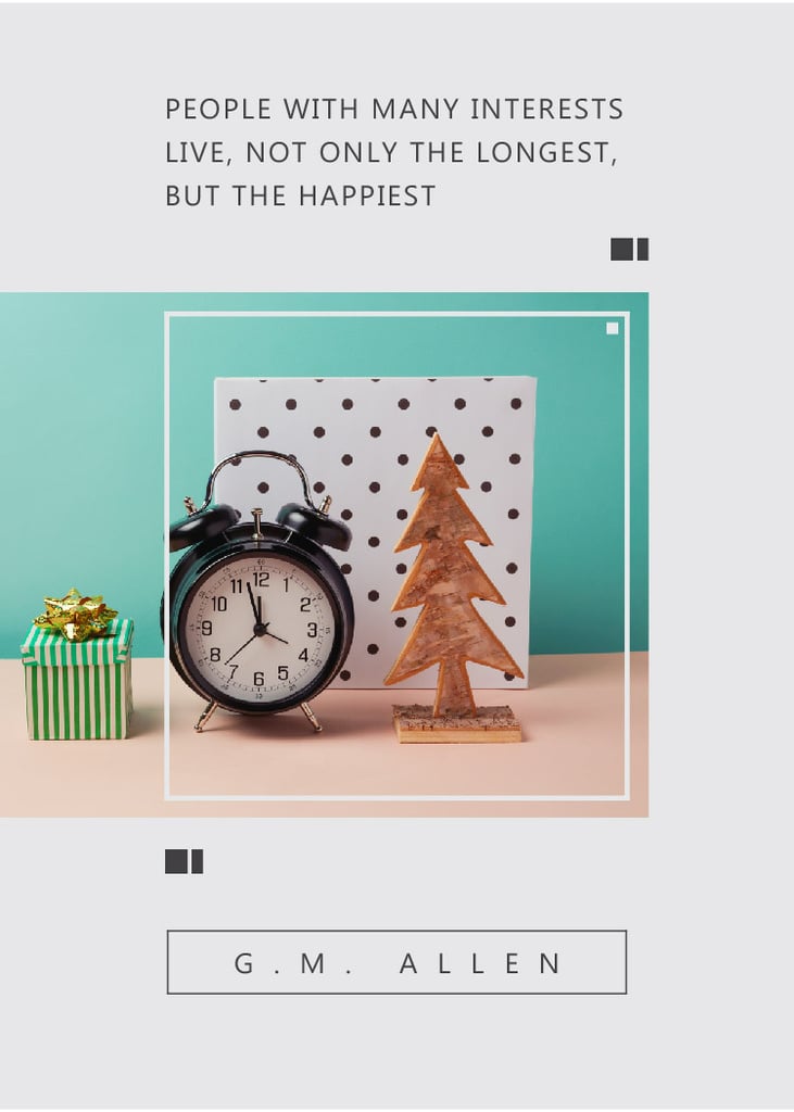 Inspirational Quote about Interests with alarm clock — ein Design erstellen Inspirational Quote about Interests with alarm clock — ein Design erstellen