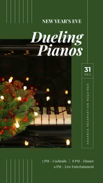 Christmas wreath on piano