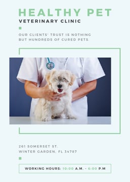 Vet Clinic Ad Doctor Holding Dog