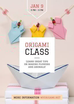 Origami Classes Invitation Paper Garland