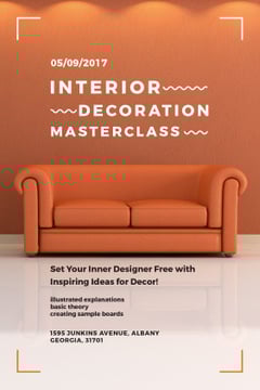 Interior Decoration Event Announcement Sofa in Red