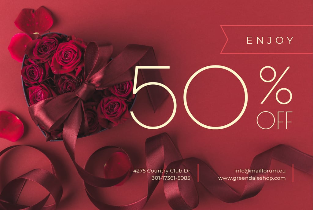 Discount Offer with Heart-Shaped Gift Box — Create a Design Discount Offer with Heart-Shaped Gift Box — Create a Design