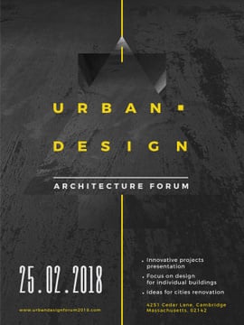 Urban Design event annoouncment with Concrete wall
