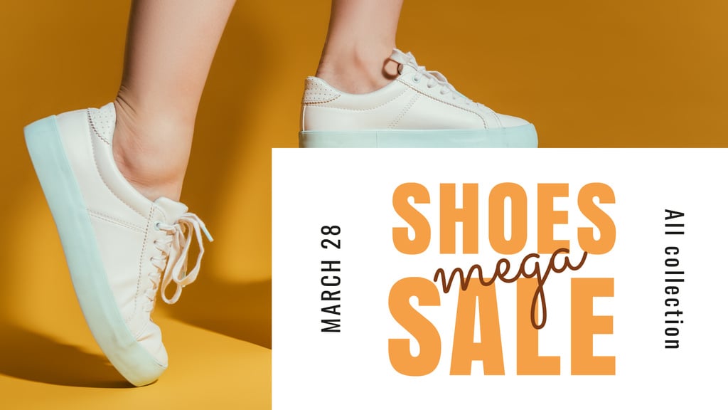 Shoes Sale Female Legs in Sports Shoes — Создать дизайн Shoes Sale Female Legs in Sports Shoes — Создать дизайн