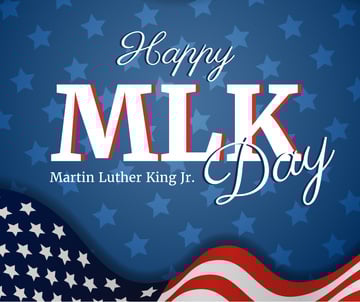 Martin Luther King Day Greeting with Flag