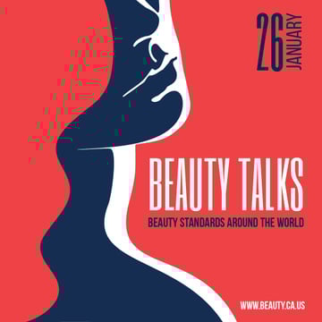 Beauty Talks Announcement with Creative Female Portrait