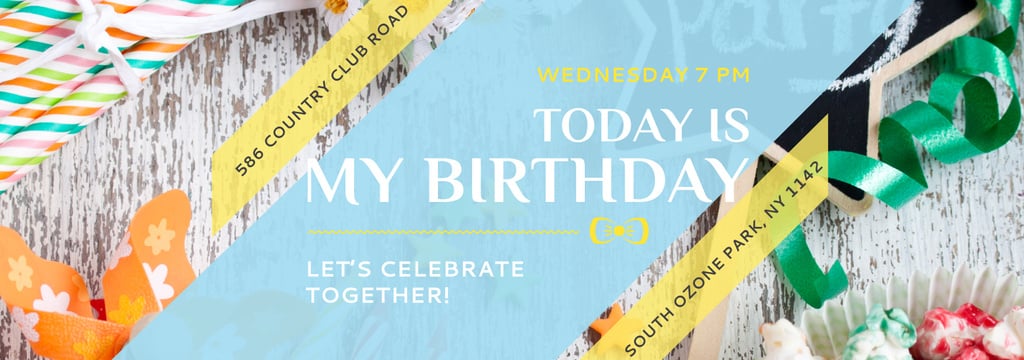 Birthday Party Invitation Bows and Ribbons | Tumblr Banner Template — Maak een ontwerp Birthday Party Invitation Bows and Ribbons | Tumblr Banner Template — Maak een ontwerp