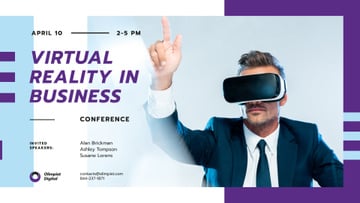 Virtual Reality Guide Businessman in VR Glasses