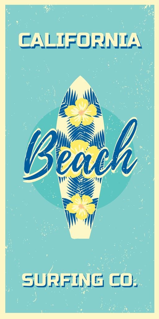 California beach surfing card — Modelo de projeto California beach surfing card — Modelo de projeto