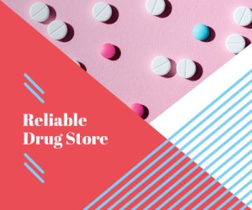 Drugstore Ad Pills on Pink Surface