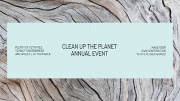 Ecological event announcement on wooden background