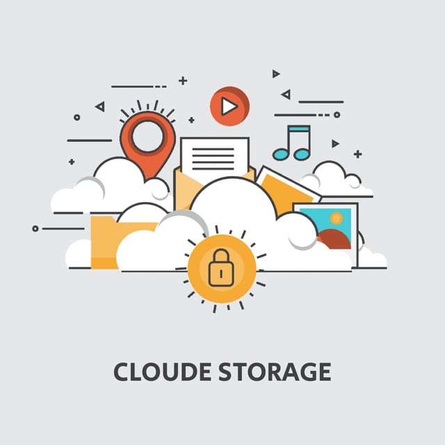 Designvorlage Cloud service with computers icons für Animated Post