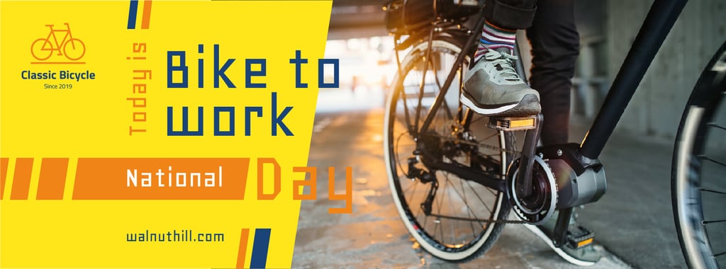 Man riding bicycle on Bike to work Day — Создать дизайн Man riding bicycle on Bike to work Day — Создать дизайн
