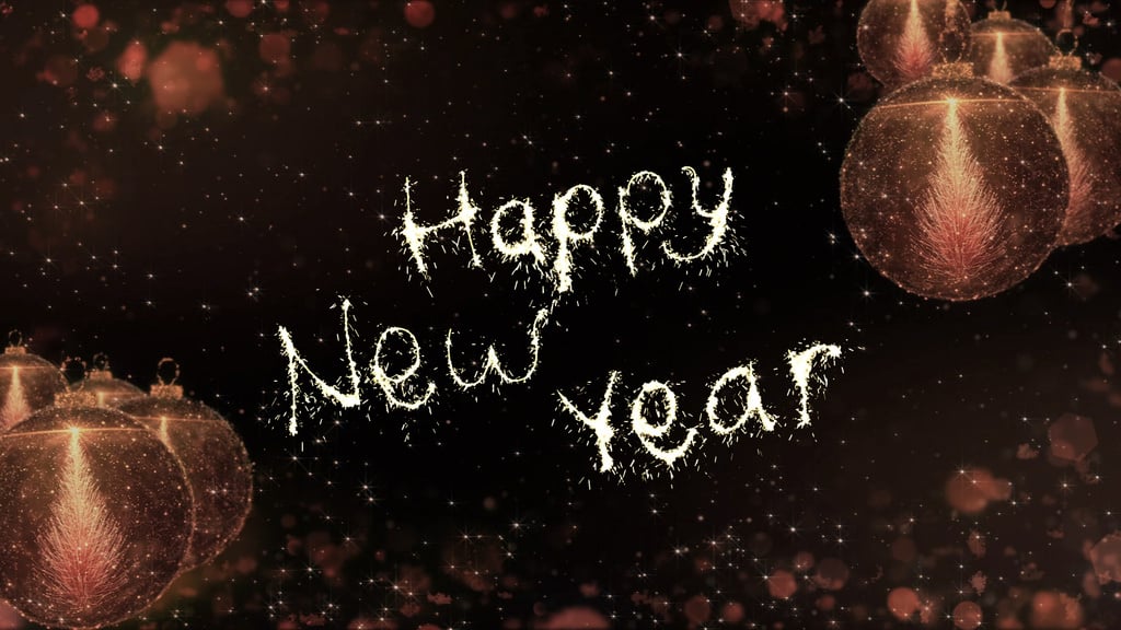 New Year Greeting with Shiny Baubles — ein Design erstellen New Year Greeting with Shiny Baubles — ein Design erstellen