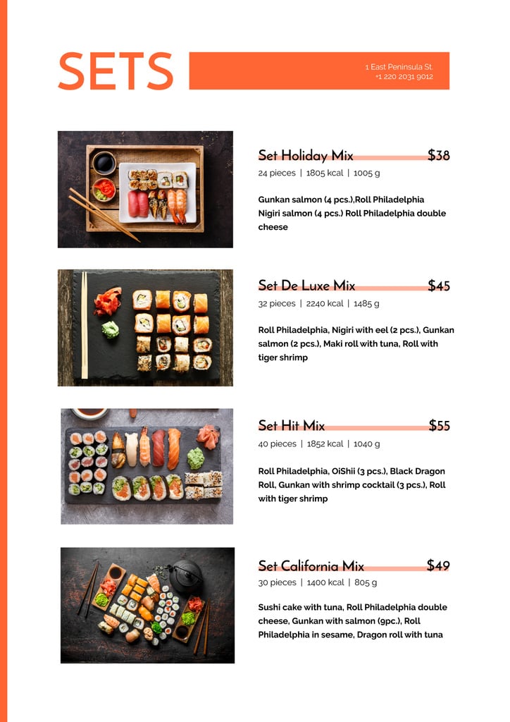 Asian cuisine Rolls sets — ein Design erstellen Asian cuisine Rolls sets — ein Design erstellen
