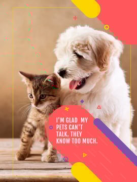 Pets clinic ad with Cute Dog and Cat