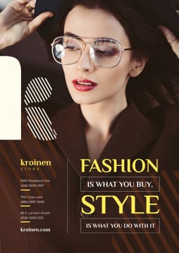 Fashion Store Ad Woman in Brown Outfit | Poster Template